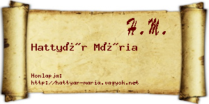Hattyár Mária névjegykártya